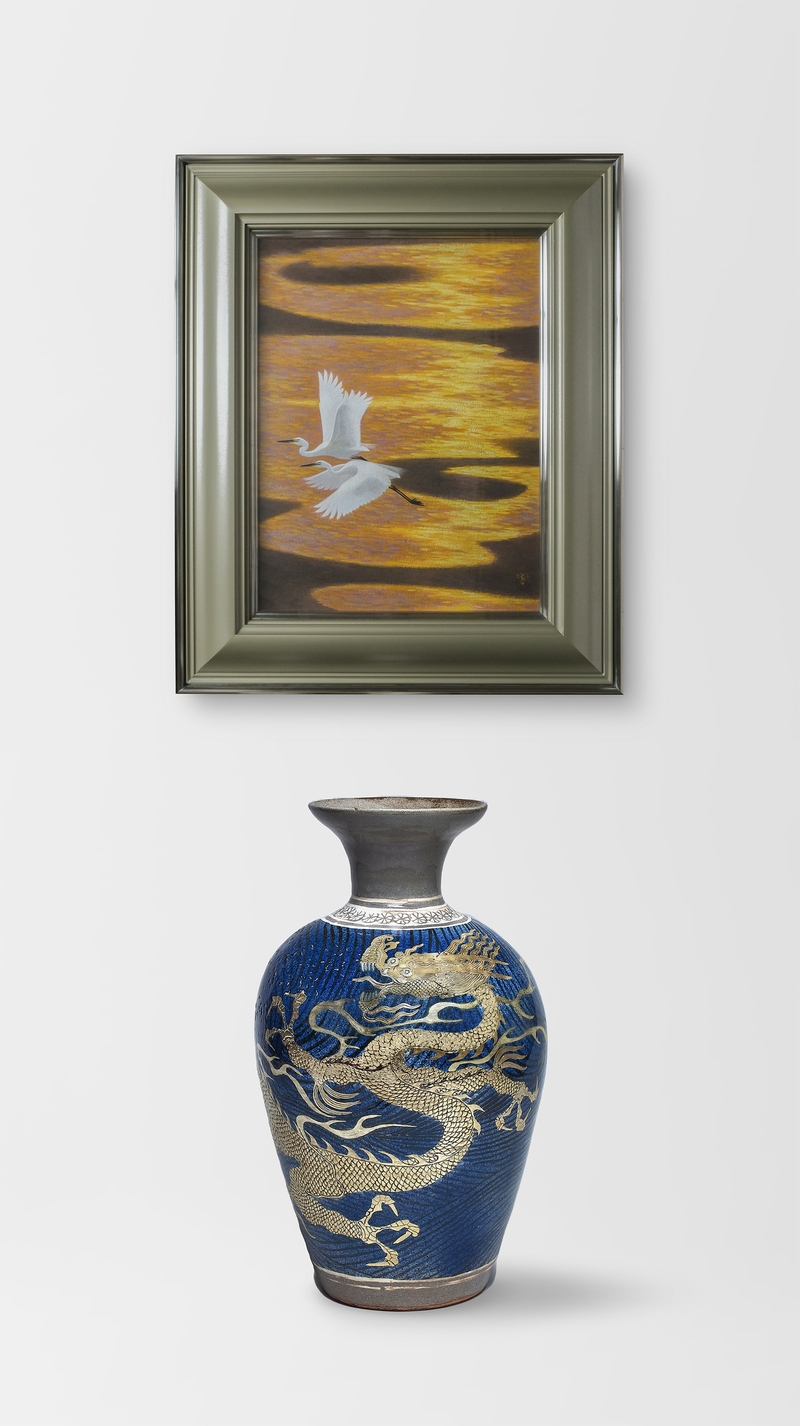 桜花文蓋物　加山哲也 杉山 寧 [近代日本画] 加山哲也 [陶芸] 二人展 | 柿傳ギャラリー